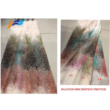 Polyester 50D Arab Chiffon Printed Abaya Dress Fabric